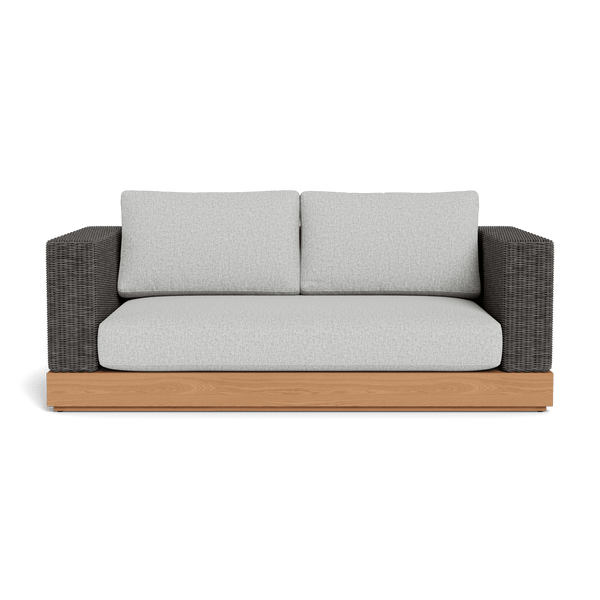 Malabar 2 Seat Sofa | Teak Natural, Copacabana Sand, Wicker Grey