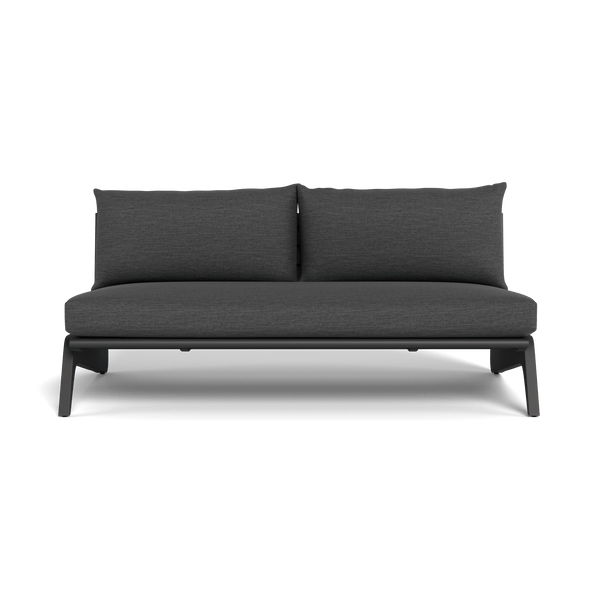MLB Aluminum 2 Seat Armless Sofa | Aluminum Asteroid, Lisos Grafito,