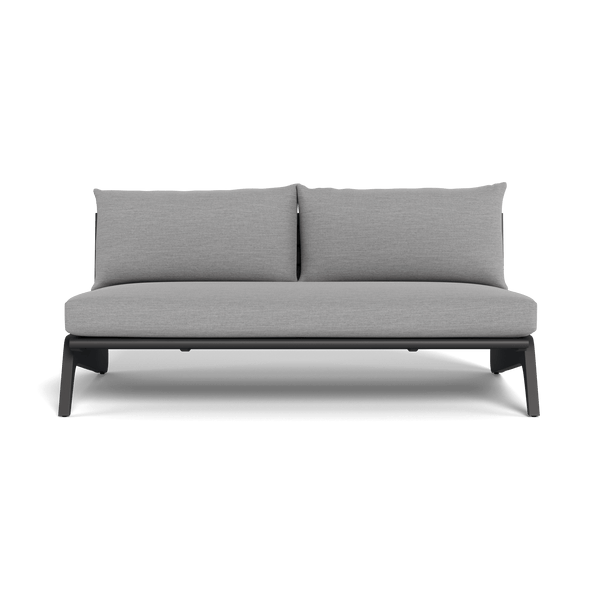 MLB Aluminum 2 Seat Armless Sofa | Aluminum Asteroid, Lisos Piedra,
