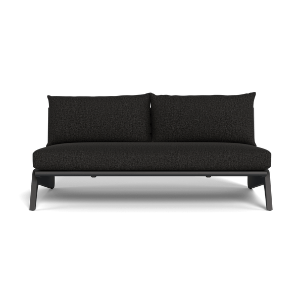 MLB Aluminum 2 Seat Armless Sofa | Aluminum Asteroid, Copacabana Midnight,