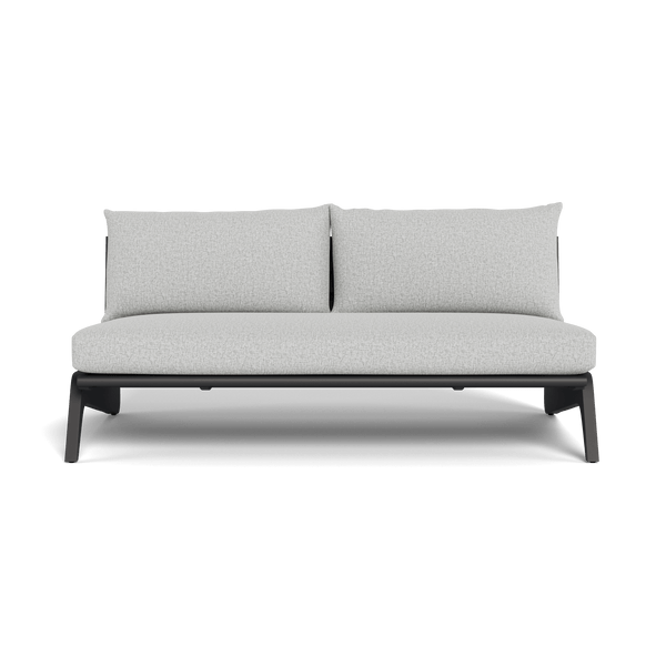 MLB Aluminum 2 Seat Armless Sofa | Aluminum Asteroid, Copacabana Sand,