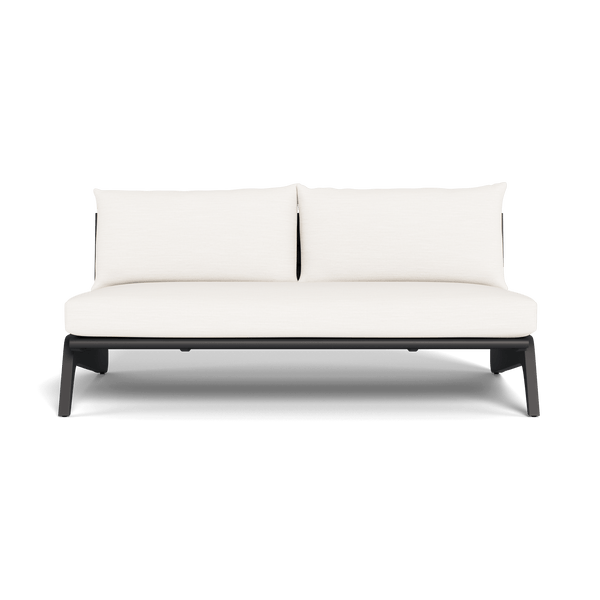 MLB Aluminum 2 Seat Armless Sofa | Aluminum Asteroid, Panama Blanco,