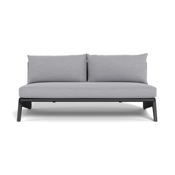 MLB Aluminum 2 Seat Armless Sofa | Aluminum Asteroid, Panama Cloud,