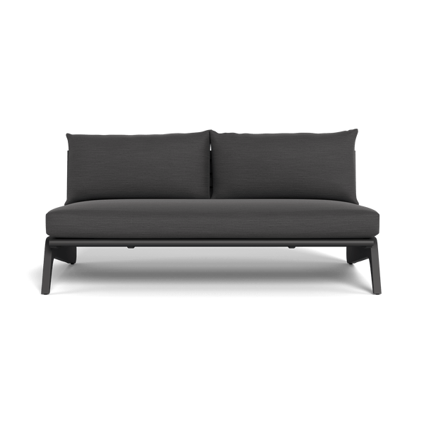 MLB Aluminum 2 Seat Armless Sofa | Aluminum Asteroid, Panama Grafito,