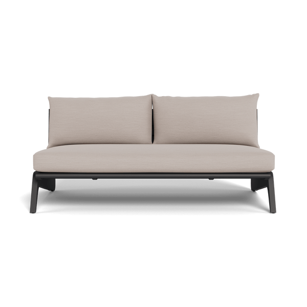 MLB Aluminum 2 Seat Armless Sofa | Aluminum Asteroid, Panama Marble,