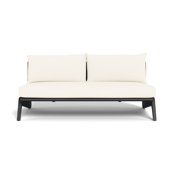 MLB Aluminum 2 Seat Armless Sofa | Aluminum Asteroid, Riviera Ivory,