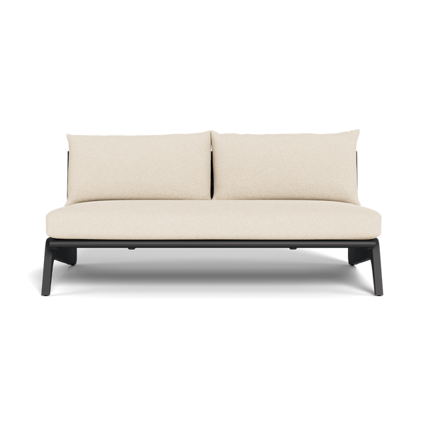 MLB Aluminum 2 Seat Armless Sofa | Aluminum Asteroid, Riviera Sand,