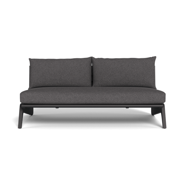 MLB Aluminum 2 Seat Armless Sofa | Aluminum Asteroid, Riviera Slate,