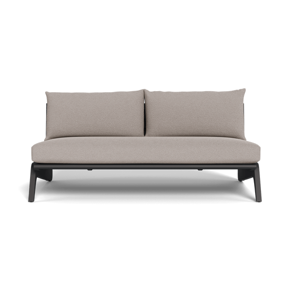MLB Aluminum 2 Seat Armless Sofa | Aluminum Asteroid, Riviera Stone,