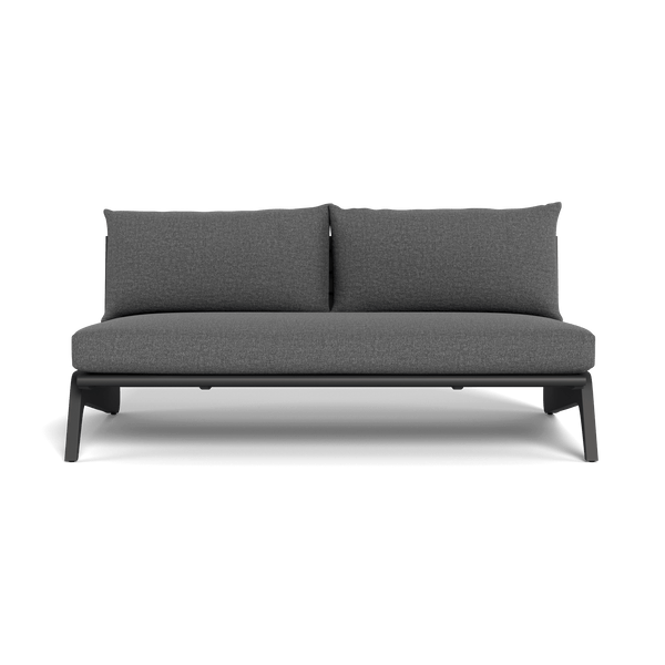 MLB Aluminum 2 Seat Armless Sofa | Aluminum Asteroid, Siesta Slate,