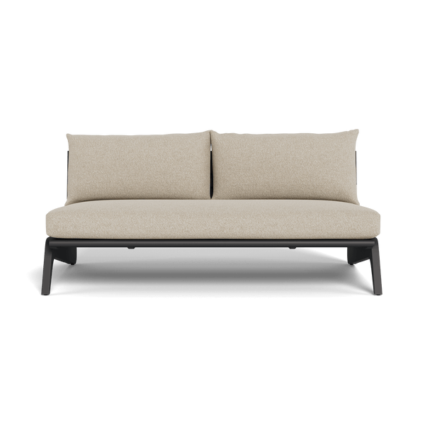 MLB Aluminum 2 Seat Armless Sofa | Aluminum Asteroid, Siesta Taupe,