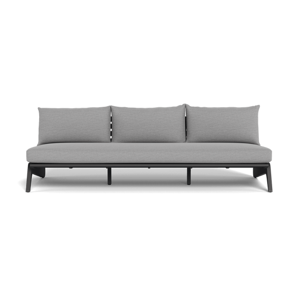 MLB Aluminum 3 Seat Armless Sofa | Aluminum Asteroid, Lisos Piedra,