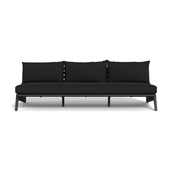 MLB Aluminum 3 Seat Armless Sofa | Aluminum Asteroid, Copacabana Midnight,