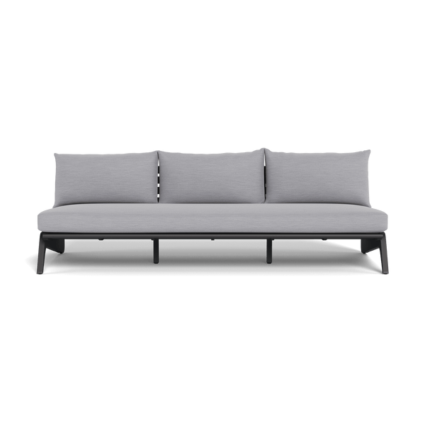 MLB Aluminum 3 Seat Armless Sofa | Aluminum Asteroid, Panama Cloud,