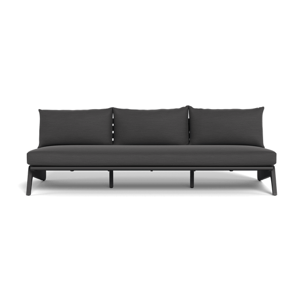 MLB Aluminum 3 Seat Armless Sofa | Aluminum Asteroid, Panama Grafito,