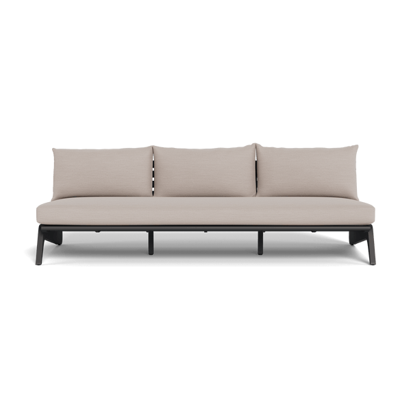 MLB Aluminum 3 Seat Armless Sofa | Aluminum Asteroid, Panama Marble,