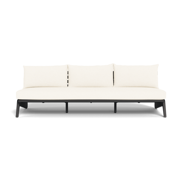 MLB Aluminum 3 Seat Armless Sofa | Aluminum Asteroid, Riviera Ivory,