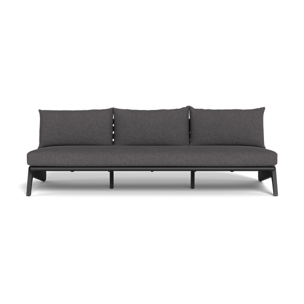 MLB Aluminum 3 Seat Armless Sofa | Aluminum Asteroid, Riviera Slate,