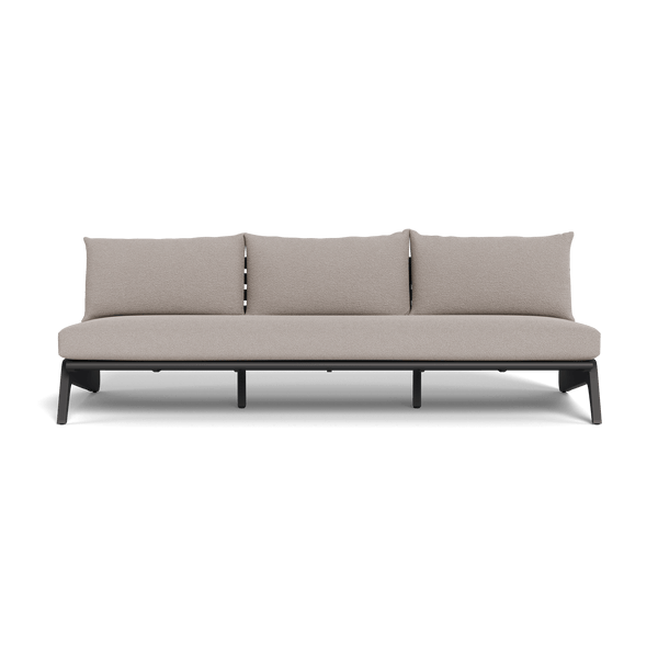 MLB Aluminum 3 Seat Armless Sofa | Aluminum Asteroid, Riviera Stone,