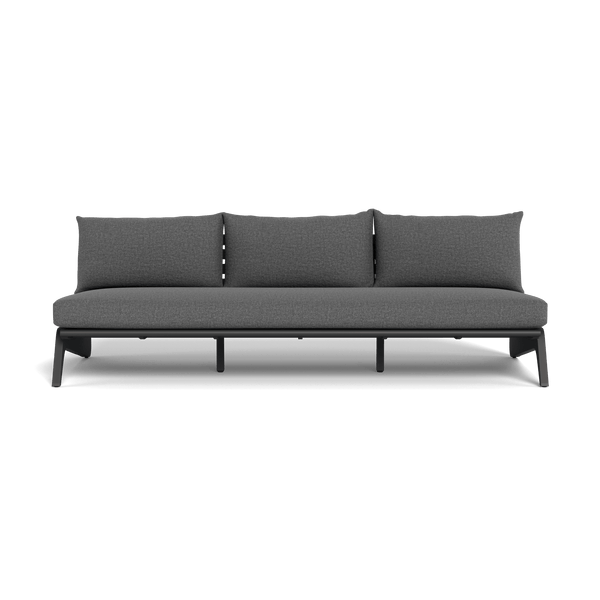 MLB Aluminum 3 Seat Armless Sofa | Aluminum Asteroid, Siesta Slate,