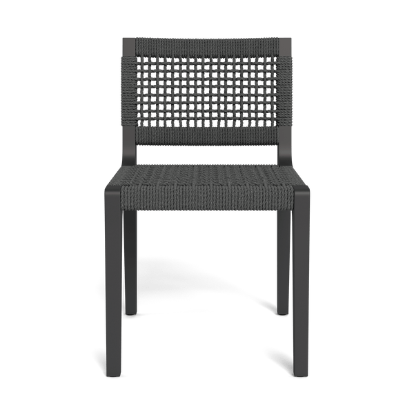 MLB Aluminum Armless Dining Chair | Aluminum Asteroid, Rope Dark Grey,