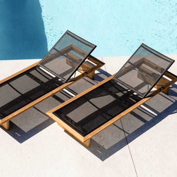 Mlb Sun Lounge | Teak Natural, Batyline Black,