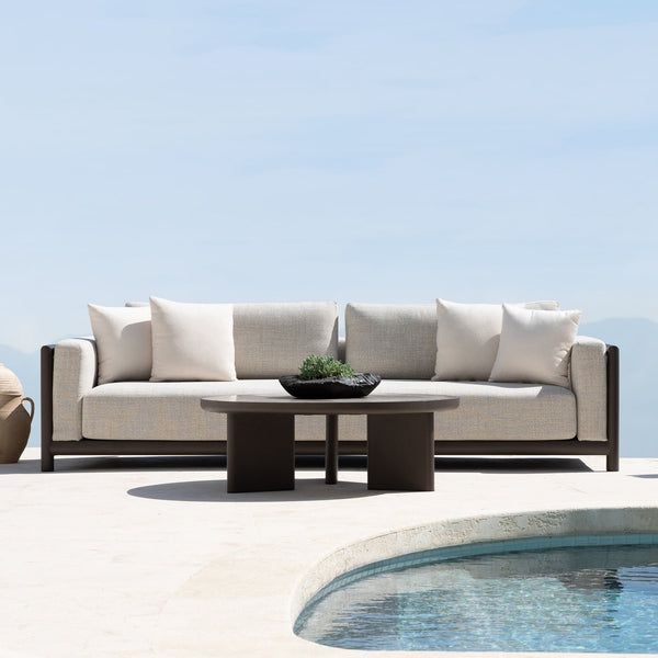 Moab Sofa 108" | Aluminum Bronze, Siesta Taupe,