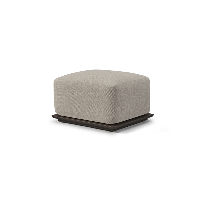 Newport Aluminum Ottoman | Aluminum Bronze, Siesta Taupe,