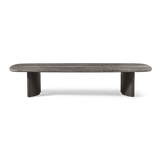 Newport Aluminum Rectangle Coffee Table 76" | Aluminum Bronze, Travertine Dark Grey,