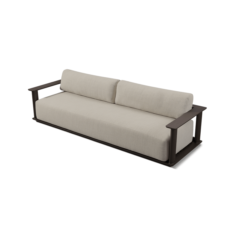 Newport Aluminum Sofa 108" | Aluminum Bronze, Siesta Taupe,