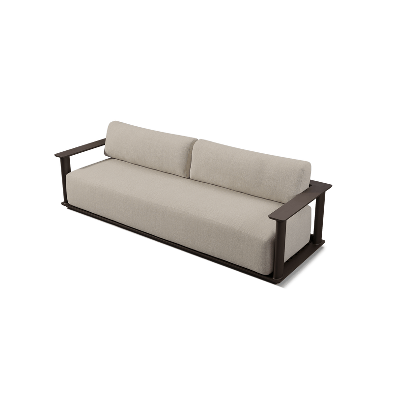 Newport Aluminum Sofa 96" | Aluminum Bronze, Siesta Taupe,