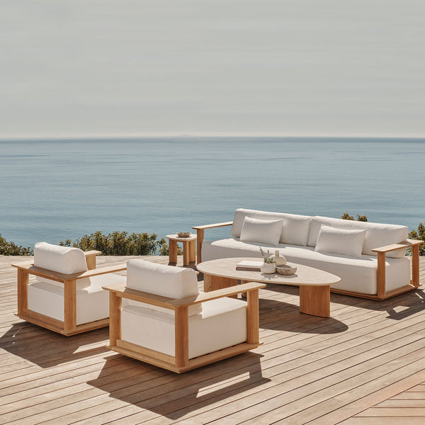 Newport Lounge Chair | Teak Natural, Panama Blanco, Batyline White