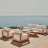 Newport Swivel Lounge Chair | Teak Natural, Panama Blanco, Batyline White