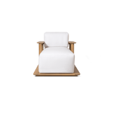Newport Teak Fixed Chaise | Teak Natural, Panama Blanco,