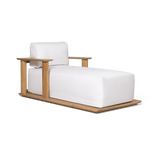 Newport Teak Fixed Chaise | Teak Natural, Panama Blanco,