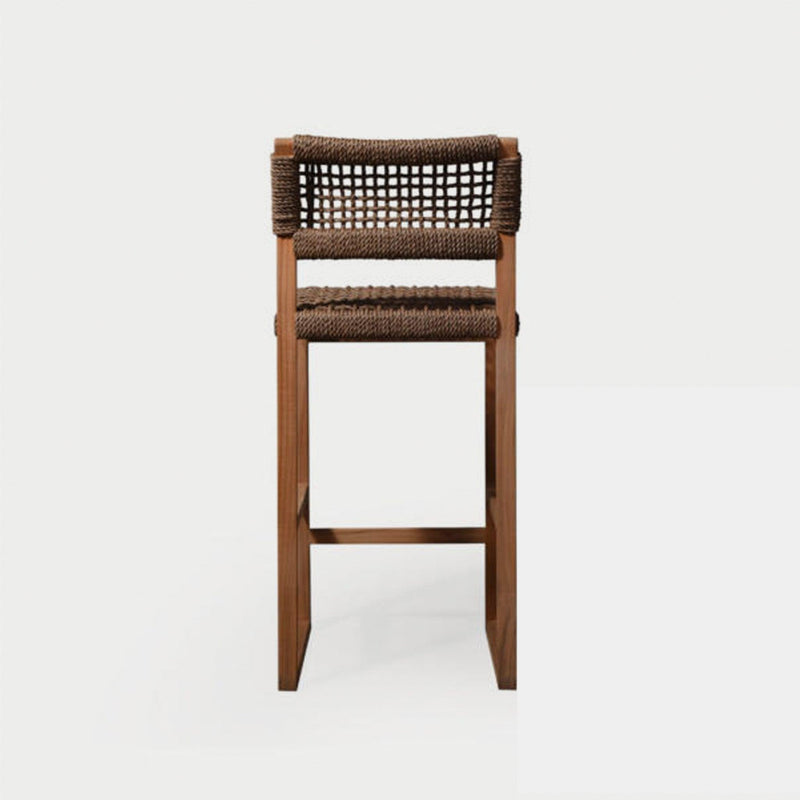 Noosa Counter Stool | Teak Natural, Twisted Resin Rope,