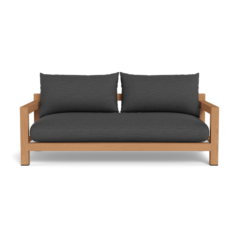 Pacific 2 Seat Sofa | Teak Natural, Lisos Grafito, Batyline White