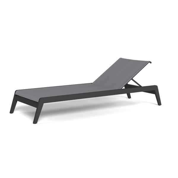 Pacific Aluminum Angled Sun Lounge | Aluminum Asteroid, Batyline Silver,