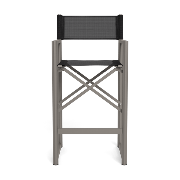 Pacific Aluminum Bar Stool | Aluminum Taupe, Batyline Black,