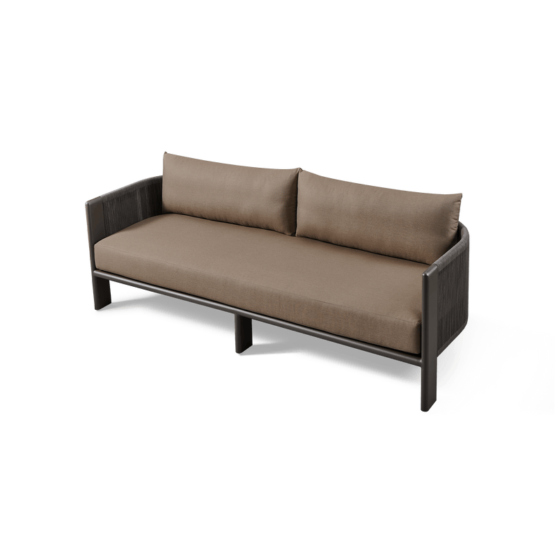 Palm Beach Aluminium 2 Seat Sofa | Aluminium Asteroid, Copacabana Midnight, Rope Dark Grey