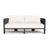 Palm Beach Aluminium 2 Seat Sofa | Aluminium Asteroid, Panama Blanco, Rope Dark Grey