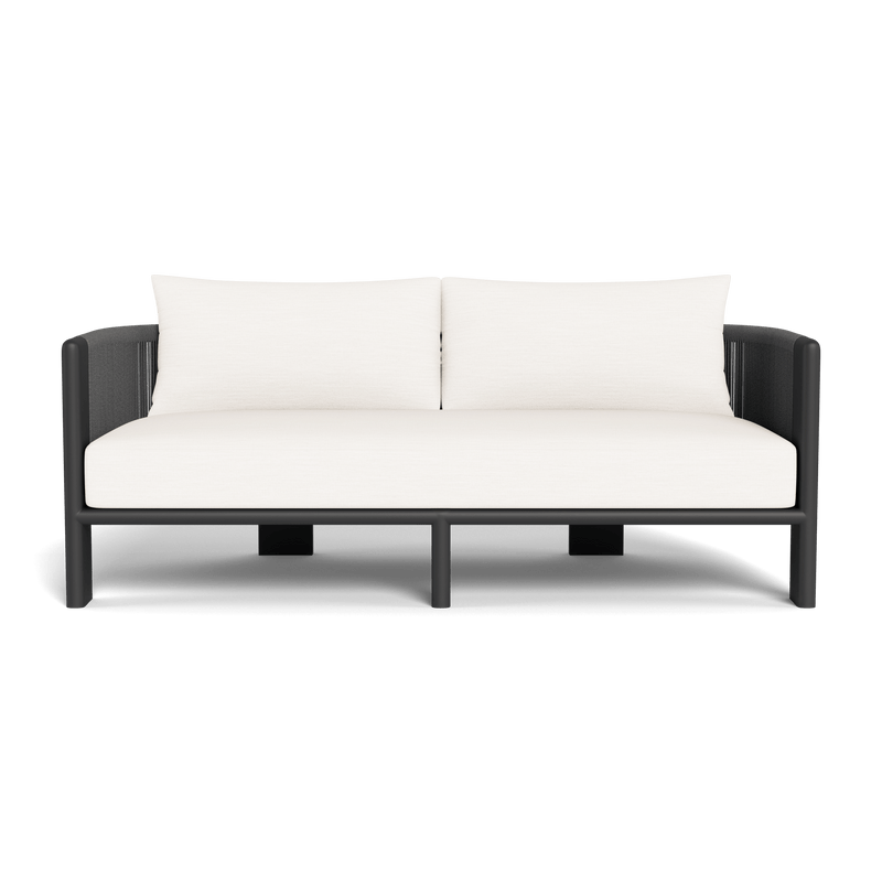 Palm Beach Aluminium 2 Seat Sofa | Aluminium Asteroid, Panama Blanco, Rope Dark Grey