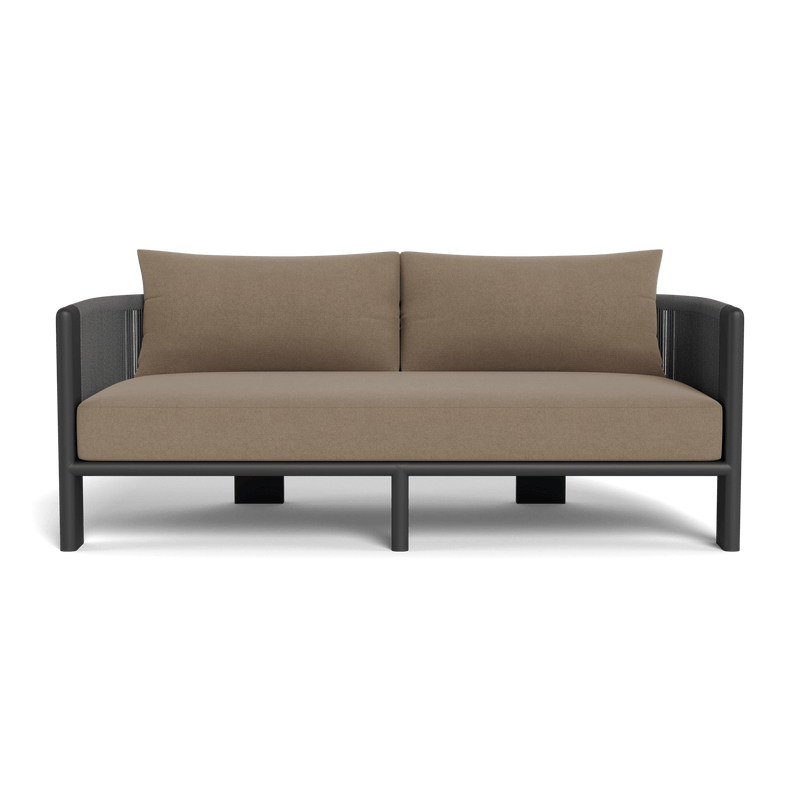 Palm Beach Aluminium 2 Seat Sofa | Aluminium Asteroid, Panama Coco, Rope Dark Grey