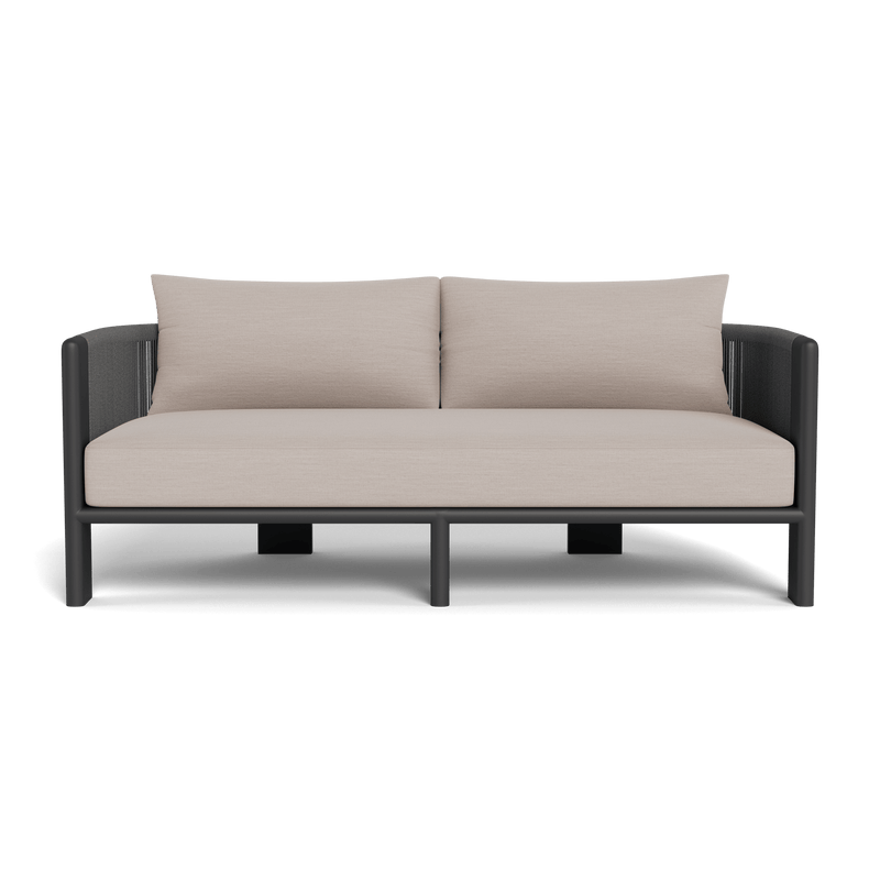 Palm Beach Aluminium 2 Seat Sofa | Aluminium Asteroid, Panama Marble, Rope Dark Grey