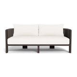 Palm Beach Aluminium 2 Seat Sofa | Aluminium Bronze, Panama Blanco, Rope Umber