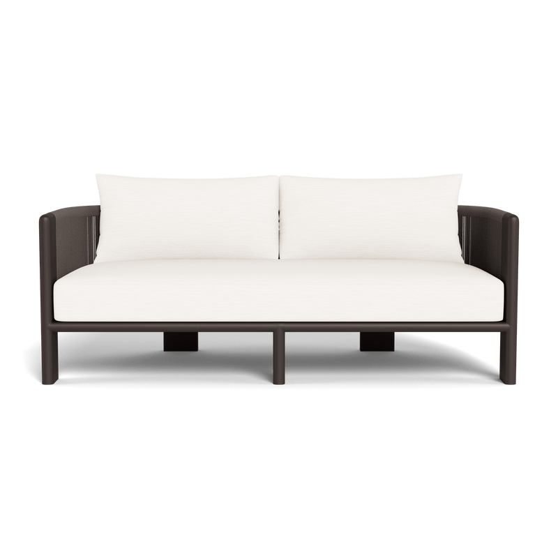 Palm Beach Aluminium 2 Seat Sofa | Aluminium Bronze, Panama Blanco, Rope Umber