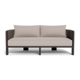 Palm Beach Aluminium 2 Seat Sofa | Aluminium Bronze, Panama Marble, Rope Umber