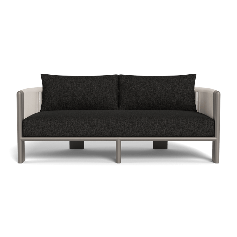 Palm Beach Aluminium 2 Seat Sofa | Aluminium Taupe, Copacabana Midnight, Rope Shell