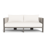 Palm Beach Aluminium 2 Seat Sofa | Aluminium Taupe, Panama Blanco, Rope Shell