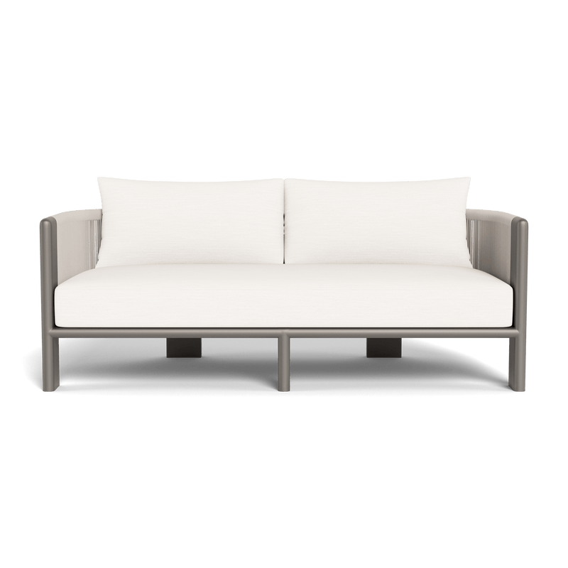 Palm Beach Aluminium 2 Seat Sofa | Aluminium Taupe, Panama Blanco, Rope Shell